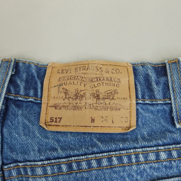 VTG Levis 517 Jeans Men 34x30 Mea 32x30 Bootcut Orange Tab No Care Tag 60s 70s - Picture 9 of 10